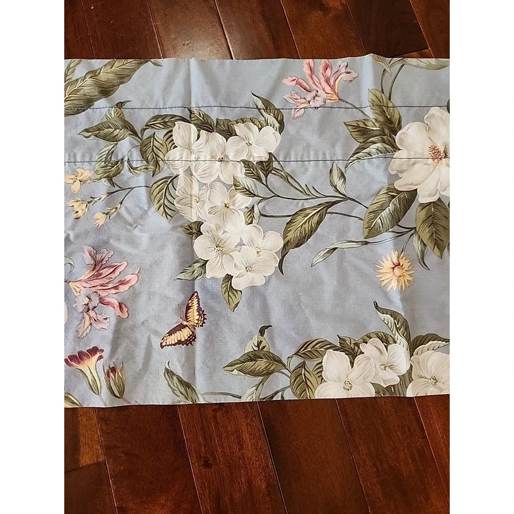 Crown Craft‎ Valance Magnolia Garden Images Floral Valance Periwinkle Blue